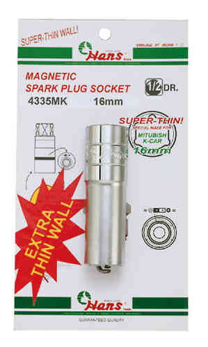 1/2" Thin Wall Magnetic Spark Plug Socket 16mm - d=19,9mm